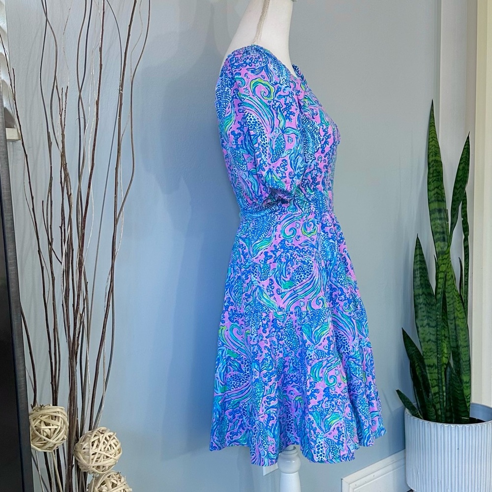 Lilly Pulitzer Iralee Linen Wrap Dress Lilac Rose We Mermaid Style 012609 - Picture 5 of 15